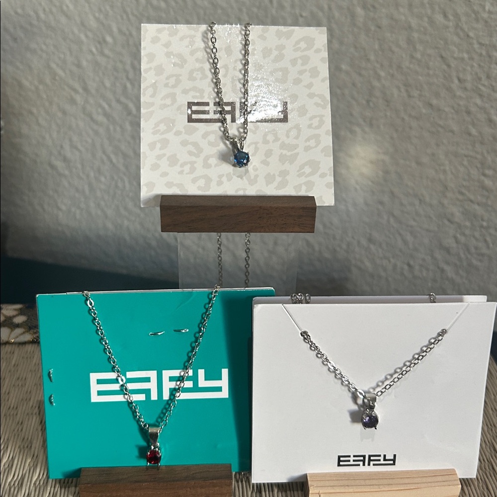 Effy 3 New Solitaire Amethyst Sapphire Ruby Colored Crystal Pendant Necklaces